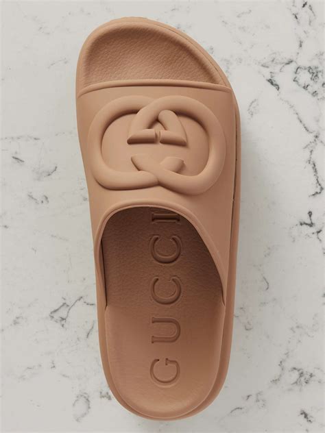 gucci womens rubber slide sandal dupe|gucci miami rubber platform slides.